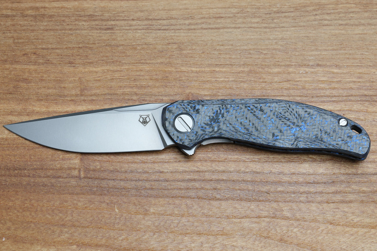 SHIROGOROV STELLAR CF – BLUE CARBON FIBER HANDLE – M390 BLADE – MRBS
