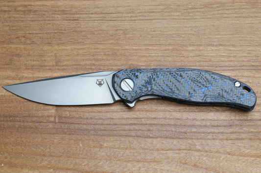 SHIROGOROV STELLAR CF – BLUE CARBON FIBER HANDLE – M390 BLADE – MRBS