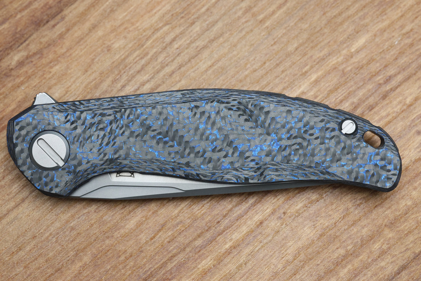 SHIROGOROV STELLAR CF – BLUE CARBON FIBER HANDLE – M390 BLADE – MRBS