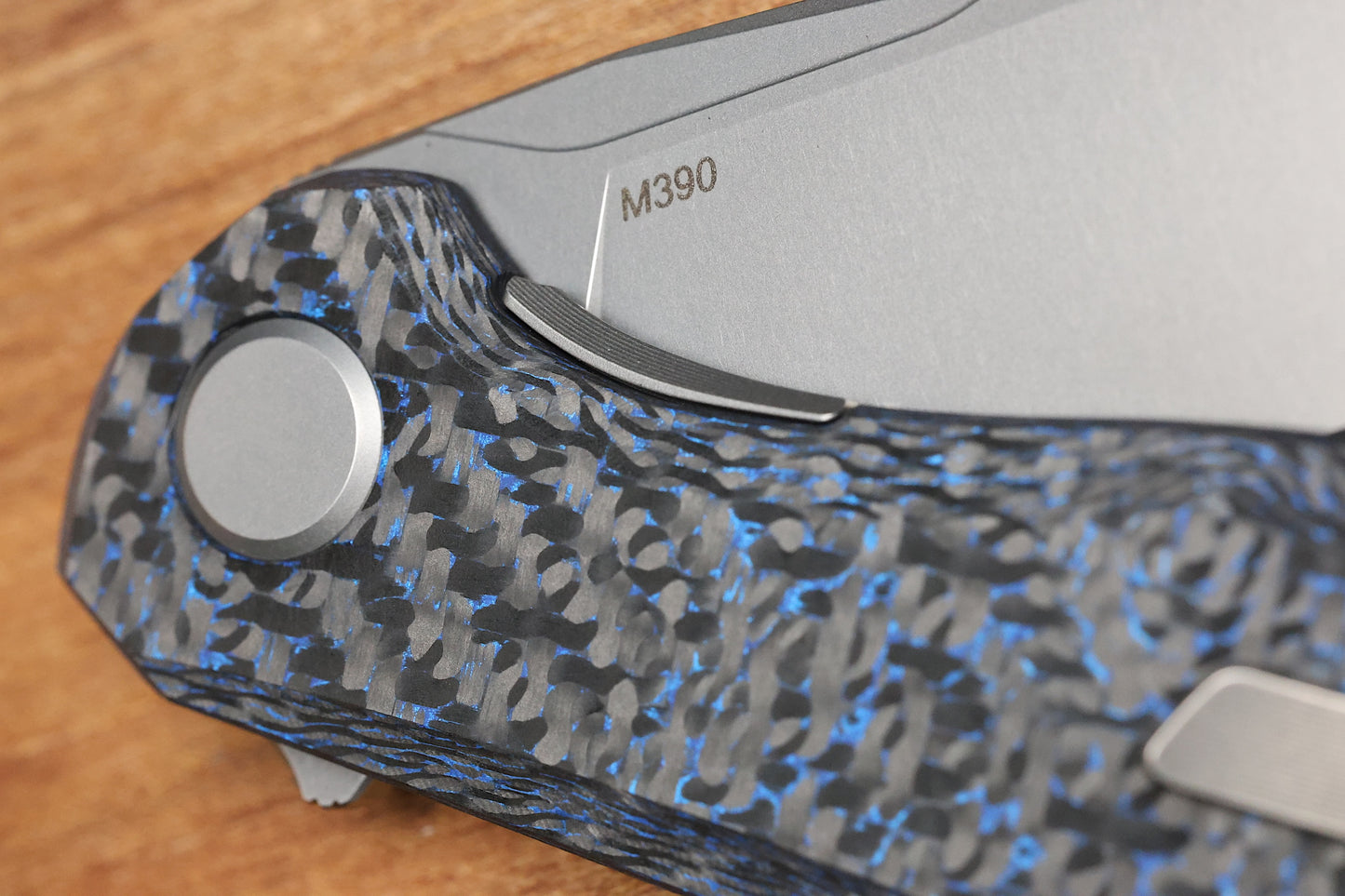 SHIROGOROV STELLAR CF – BLUE CARBON FIBER HANDLE – M390 BLADE – MRBS