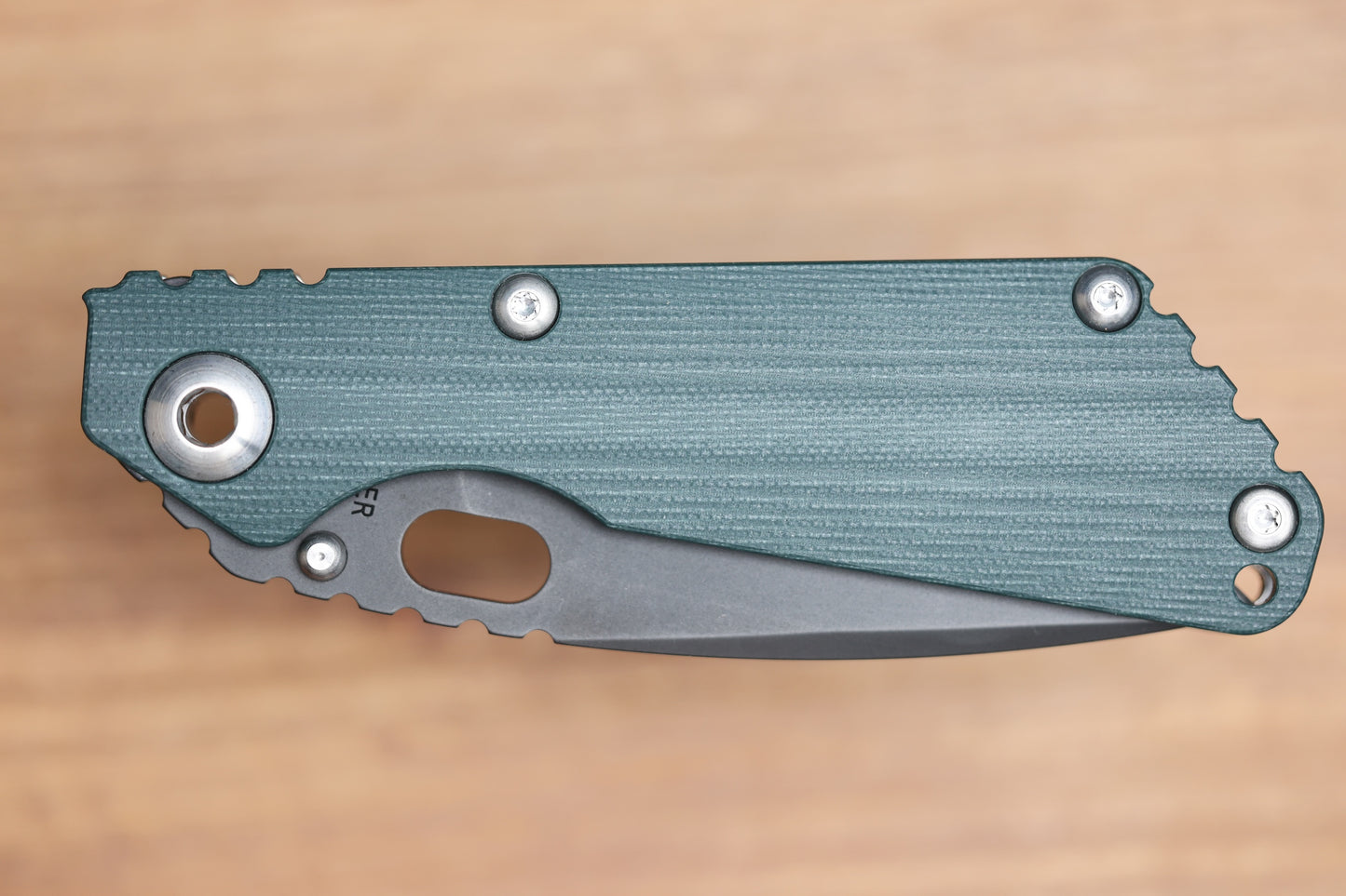 STRIDER KNIVES SNG CC - DROP POINT 20CV BLADE - TITANIUM/FOREST GREEN G10 HANDLE