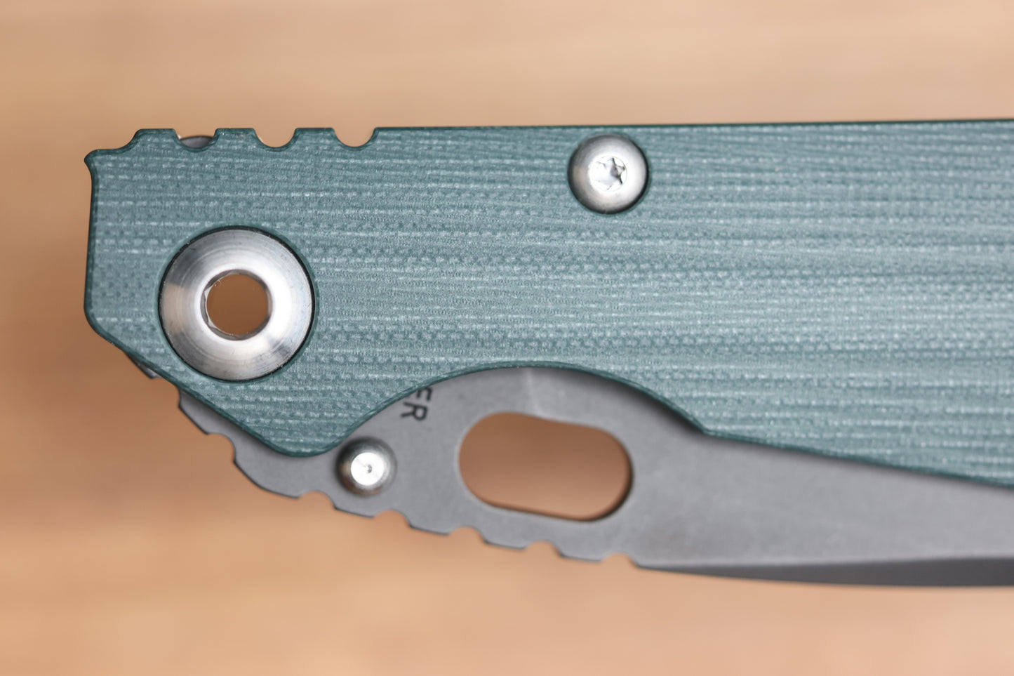 STRIDER KNIVES SNG CC - DROP POINT 20CV BLADE - TITANIUM/FOREST GREEN G10 HANDLE