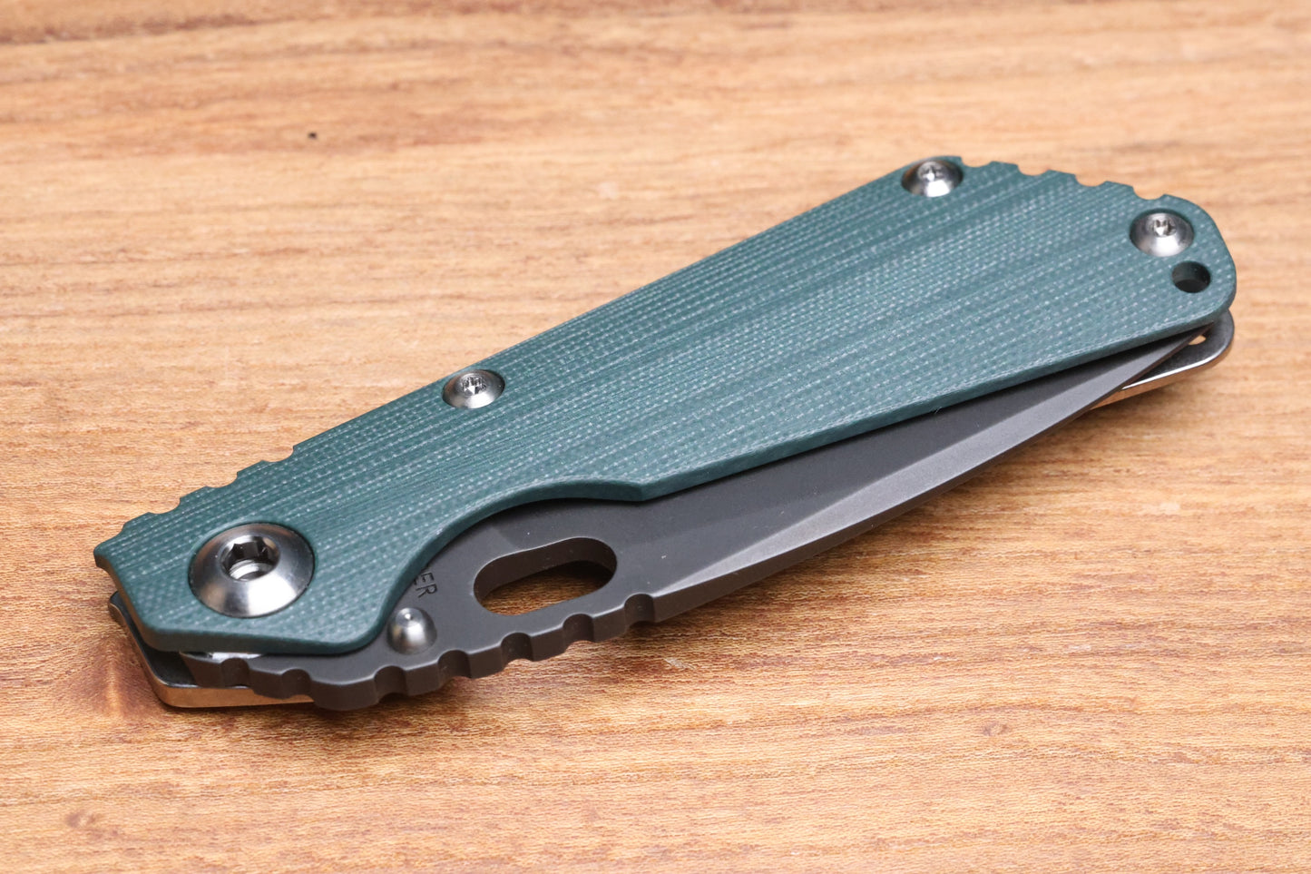 STRIDER KNIVES SNG CC - DROP POINT 20CV BLADE - TITANIUM/FOREST GREEN G10 HANDLE