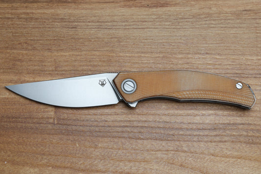 SHIROGOROV URSUS Q95 - LIGHT BROWN MICARTA HANDLE - ELMAX BLADE - MRBS