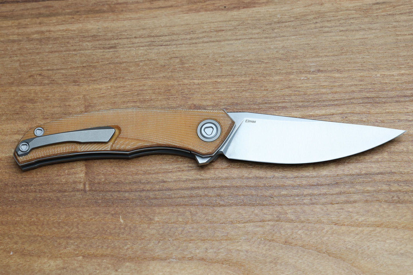 SHIROGOROV URSUS Q95 - LIGHT BROWN MICARTA HANDLE - ELMAX BLADE - MRBS