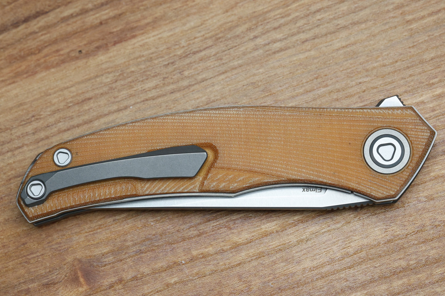 SHIROGOROV URSUS Q95 - LIGHT BROWN MICARTA HANDLE - ELMAX BLADE - MRBS