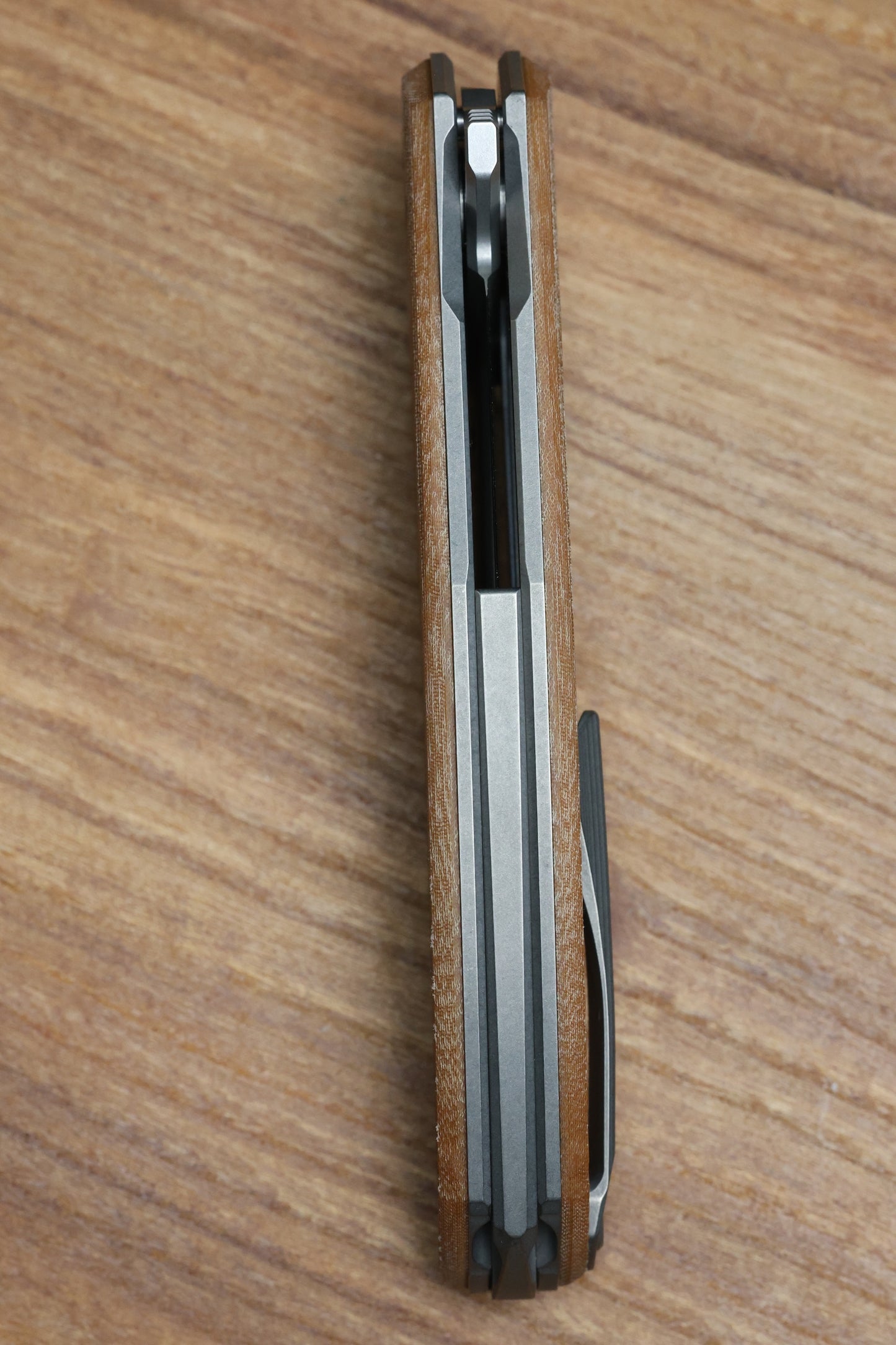 SHIROGOROV URSUS Q95 - LIGHT BROWN MICARTA HANDLE - ELMAX BLADE - MRBS