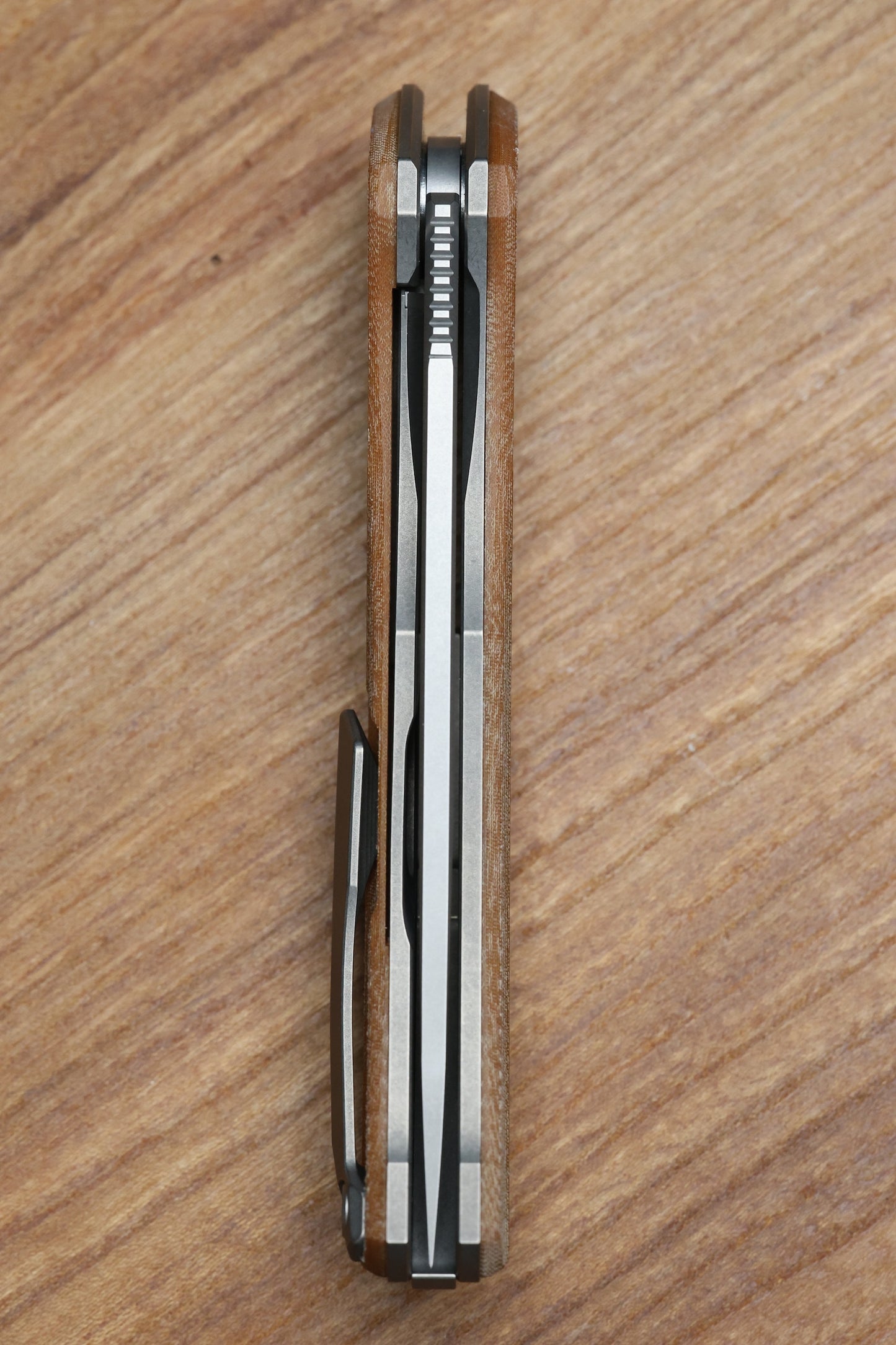 SHIROGOROV URSUS Q95 - LIGHT BROWN MICARTA HANDLE - ELMAX BLADE - MRBS