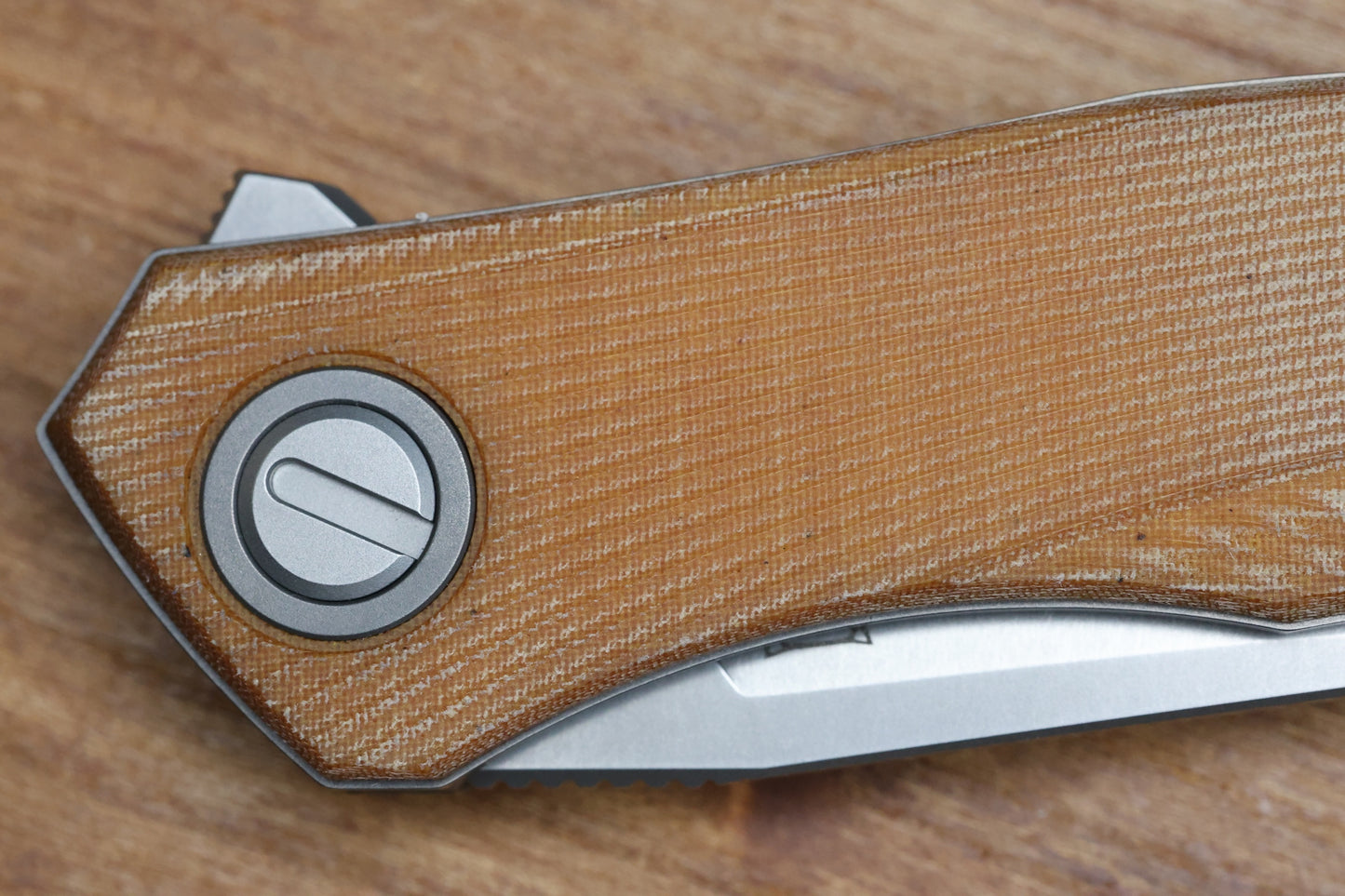 SHIROGOROV URSUS Q95 - LIGHT BROWN MICARTA HANDLE - ELMAX BLADE - MRBS