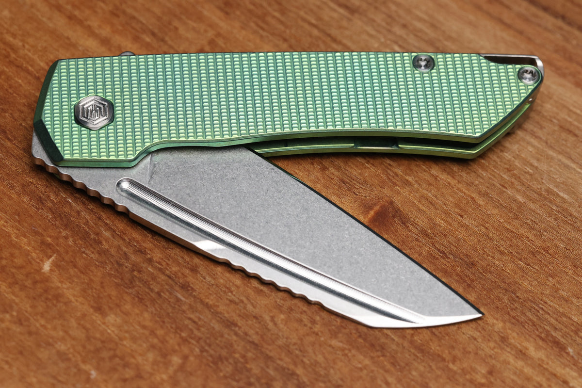 MACHINEWISE MOJAVE #1481 GREEN ANO GRENADE TEXTURE AND S90V BLADE