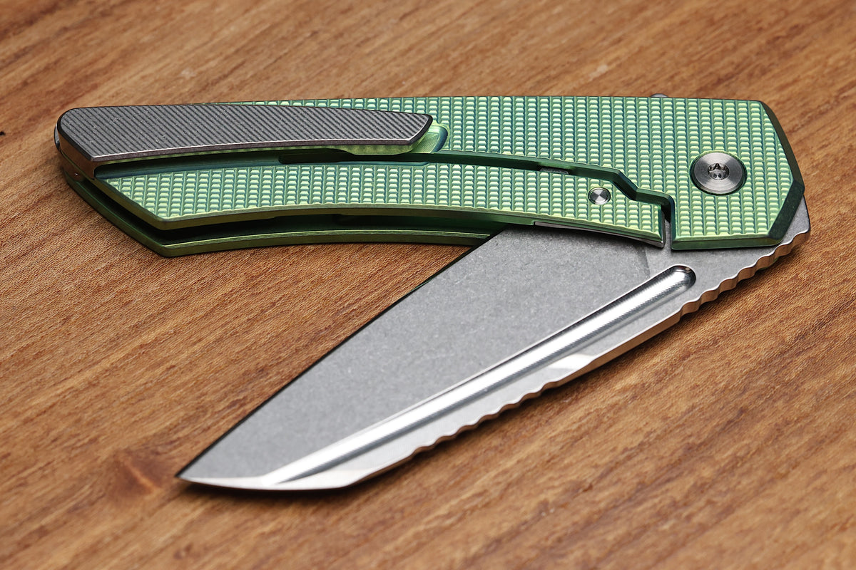 MACHINEWISE MOJAVE #1481 GREEN ANO GRENADE TEXTURE AND S90V BLADE