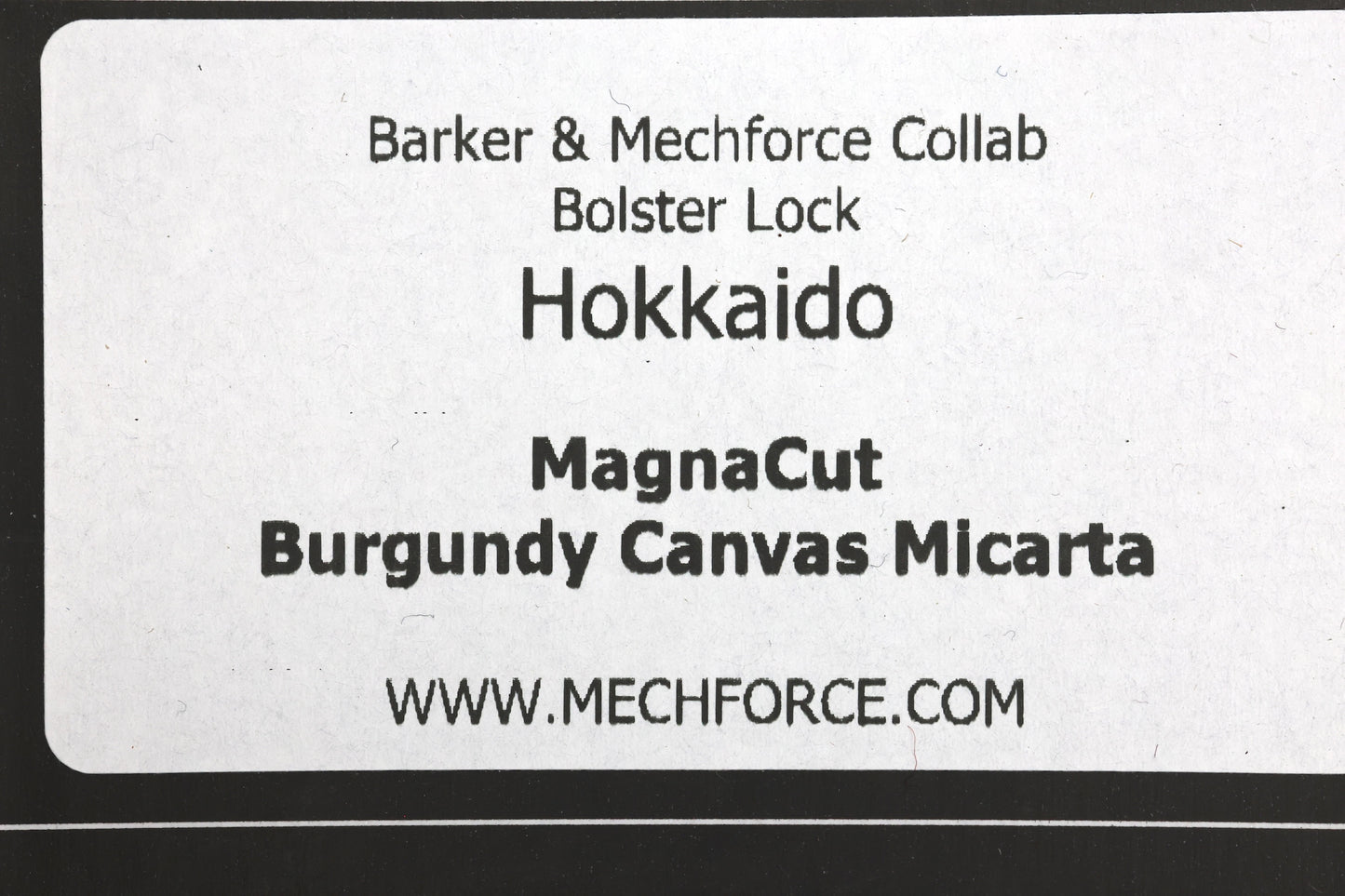 MECHFORCE & BARKER KNIVES COLLAB HOKKAIDO W/ TITANIUM & BURGUNDY MICARTA HANDLE & MAGNACUT