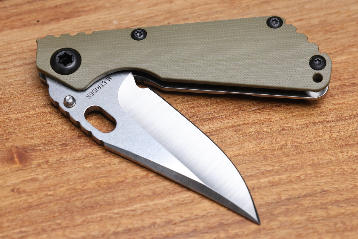 STRIDER KNIVES SNG CC - OD GREEN G10/TITANIUM HANDLE - BOWIE MAGNACUT BLADE