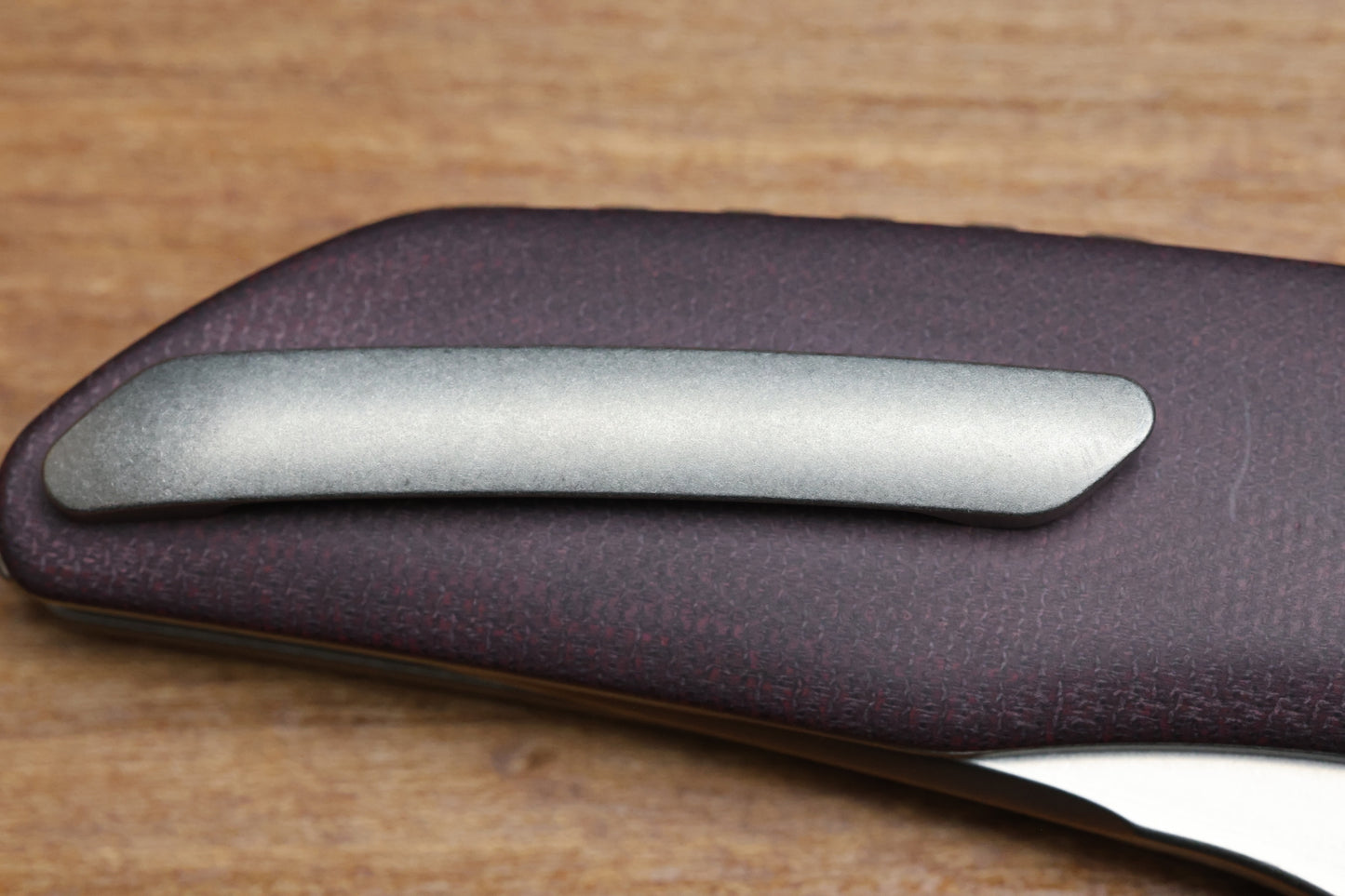 MECHFORCE & BARKER KNIVES COLLAB HOKKAIDO W/ TITANIUM & BURGUNDY MICARTA HANDLE & MAGNACUT