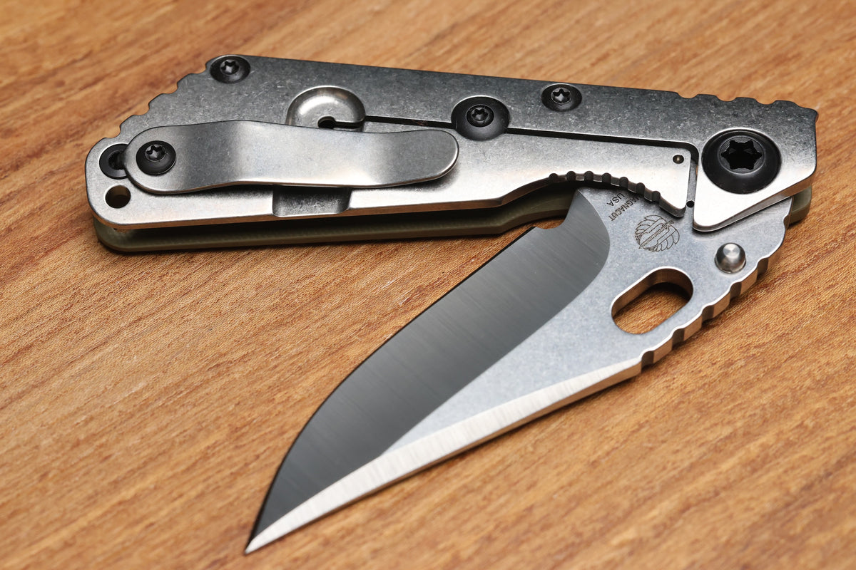 STRIDER KNIVES SNG CC - OD GREEN G10/TITANIUM HANDLE - BOWIE MAGNACUT BLADE