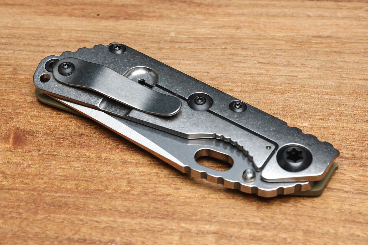 STRIDER KNIVES SNG CC - OD GREEN G10/TITANIUM HANDLE - BOWIE MAGNACUT BLADE