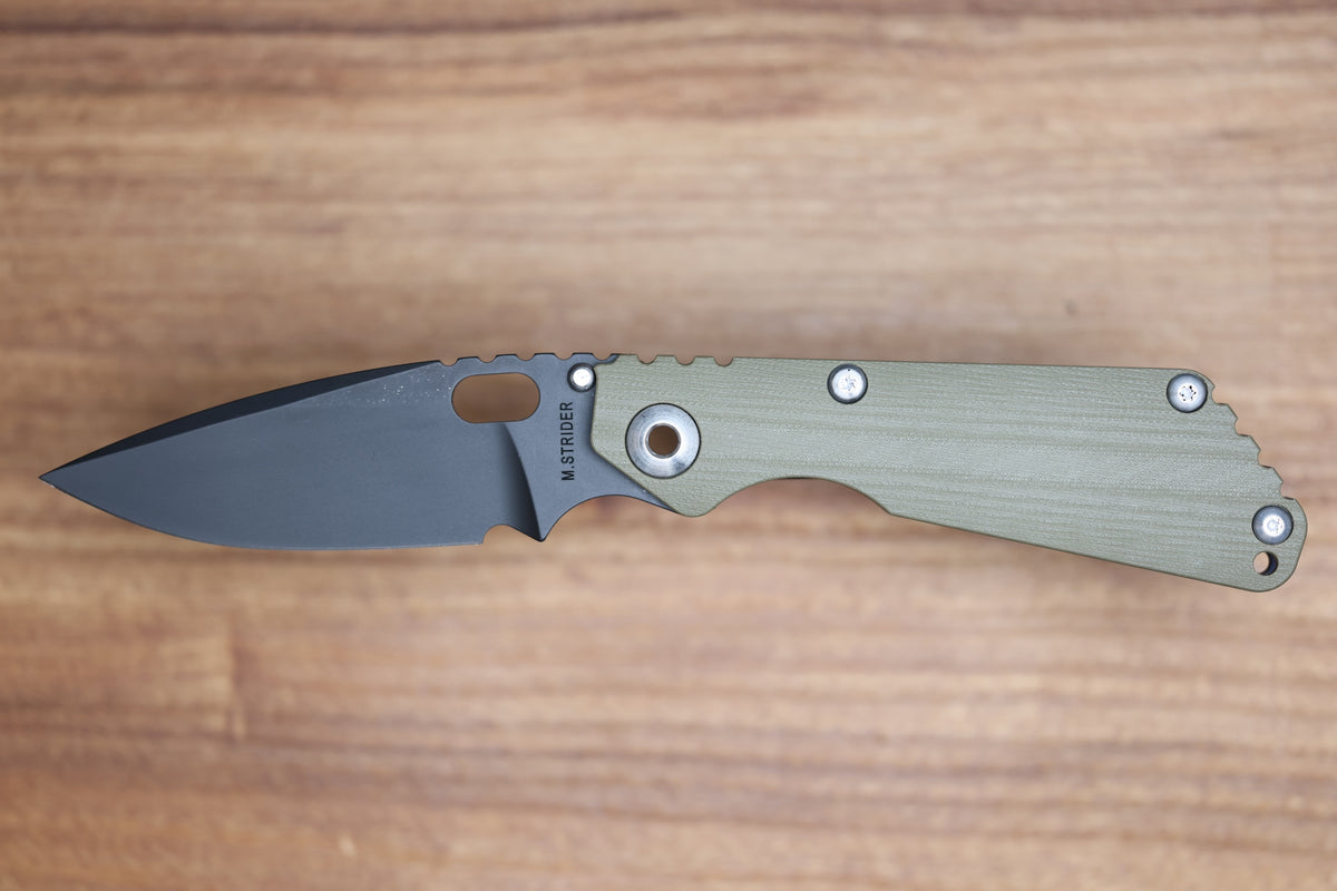 STRIDER KNIVES SNG CC - DROP POINT PD#1 BLADE - TITANIUM/OD GREEN G10 HANDLE