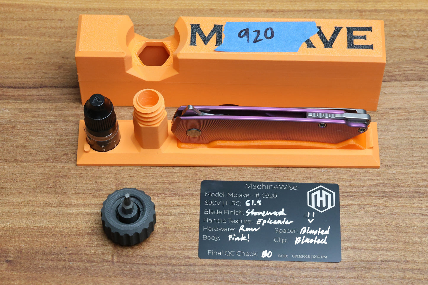 MACHINEWISE MOJAVE #920 PINK FINISH EPICENTER TI AND S90V BLADE