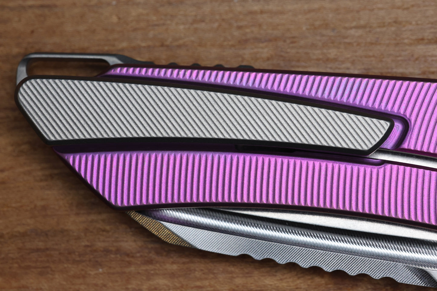 MACHINEWISE MOJAVE #920 PINK FINISH EPICENTER TI AND S90V BLADE