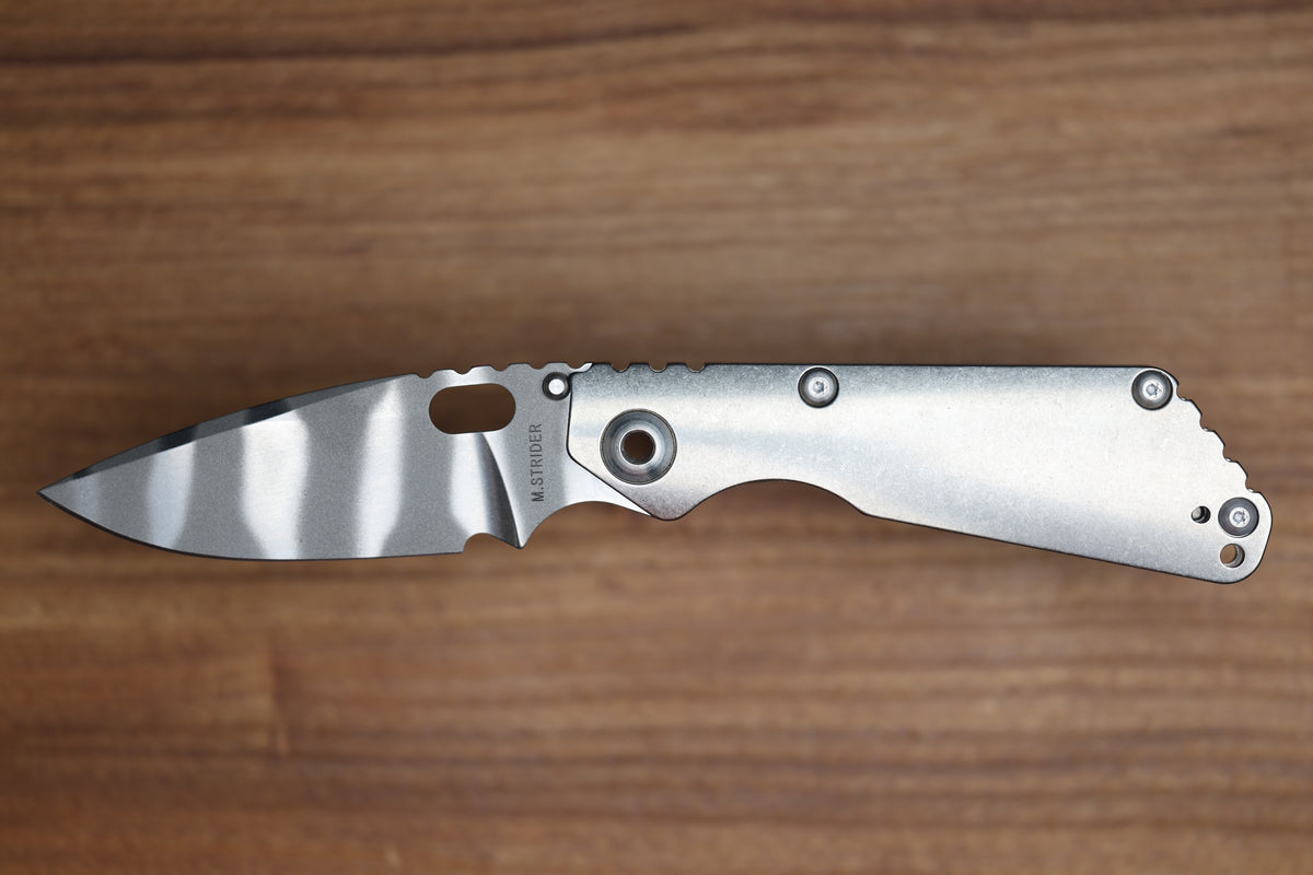 STRIDER KNIVES SNG STONEWASH CC RADIUS TITANIUM GHOST STRIPE S30V BLADE