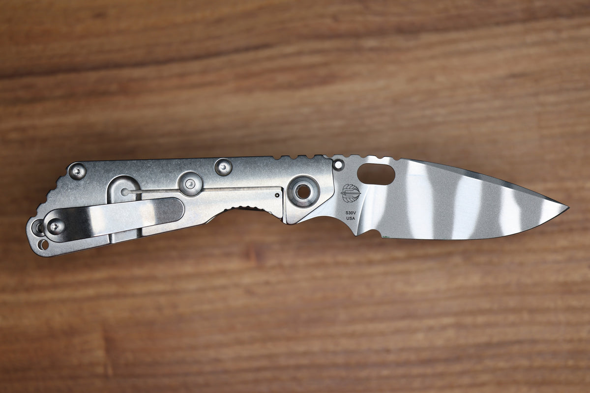 STRIDER KNIVES SNG STONEWASH CC RADIUS TITANIUM GHOST STRIPE S30V BLADE