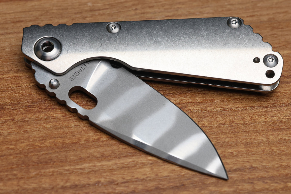 STRIDER KNIVES SNG STONEWASH CC RADIUS TITANIUM GHOST STRIPE S30V BLADE