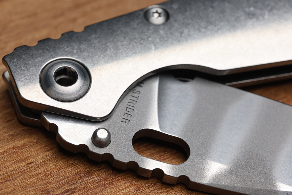 STRIDER KNIVES SNG STONEWASH CC RADIUS TITANIUM GHOST STRIPE S30V BLADE