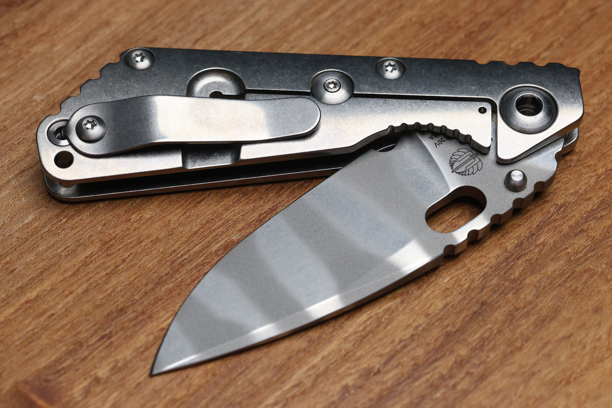 STRIDER KNIVES SNG STONEWASH CC RADIUS TITANIUM GHOST STRIPE S30V BLADE