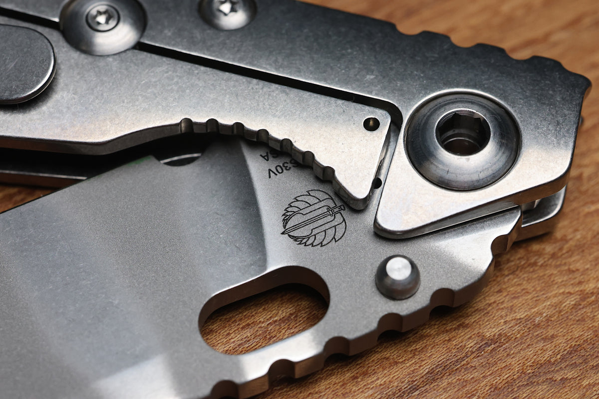 STRIDER KNIVES SNG STONEWASH CC RADIUS TITANIUM GHOST STRIPE S30V BLADE