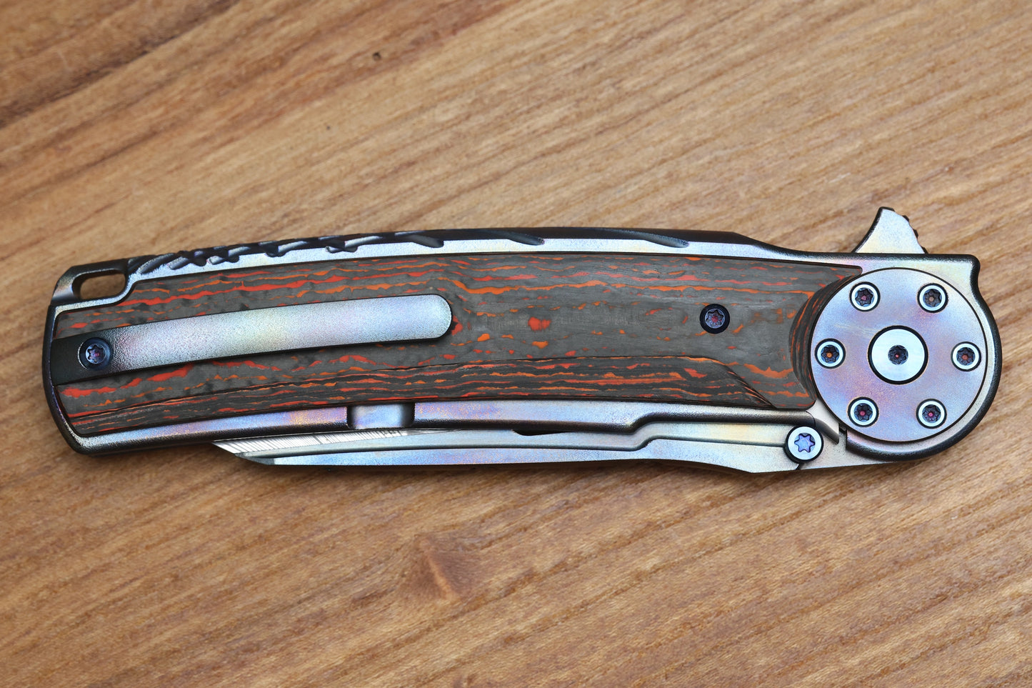 REATE KNIVES JACK 2.0 INTEGRAL RED FAT CARBON INLAY WITH DAMASTEEL BLADE