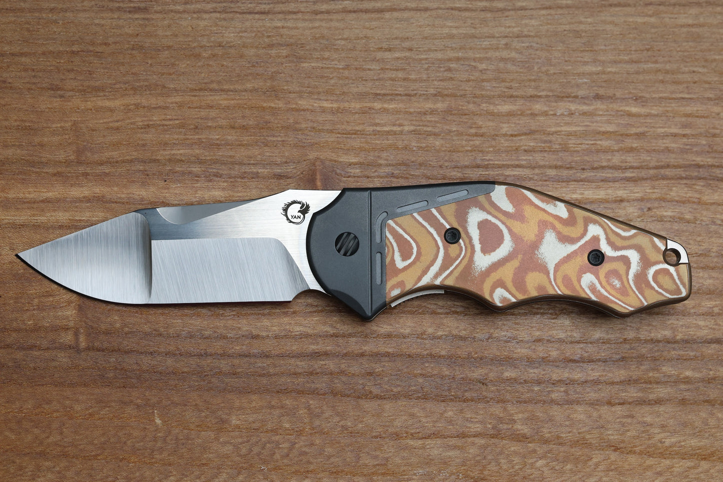 YAN'S GTC CABOT MOKUME COPPER DARK MATTER FAT CARBON S90V BLADE