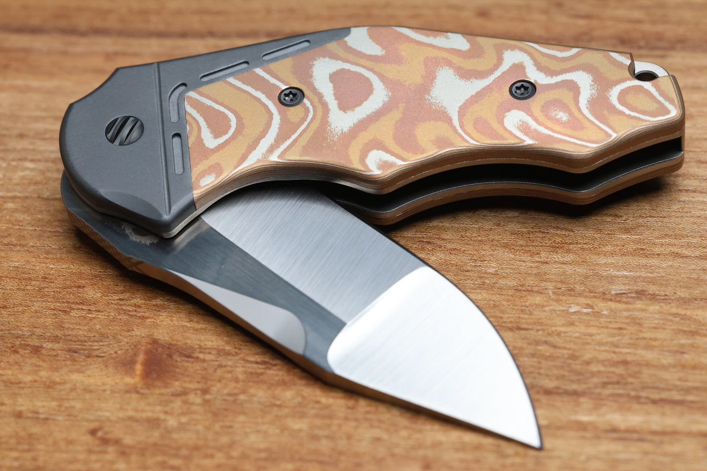 YAN'S GTC CABOT MOKUME COPPER DARK MATTER FAT CARBON S90V BLADE