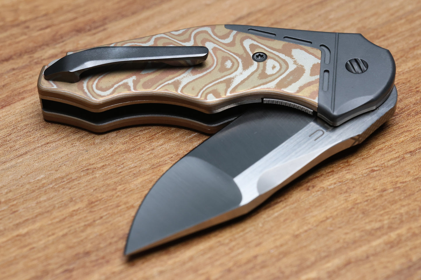 YAN'S GTC CABOT MOKUME COPPER DARK MATTER FAT CARBON S90V BLADE