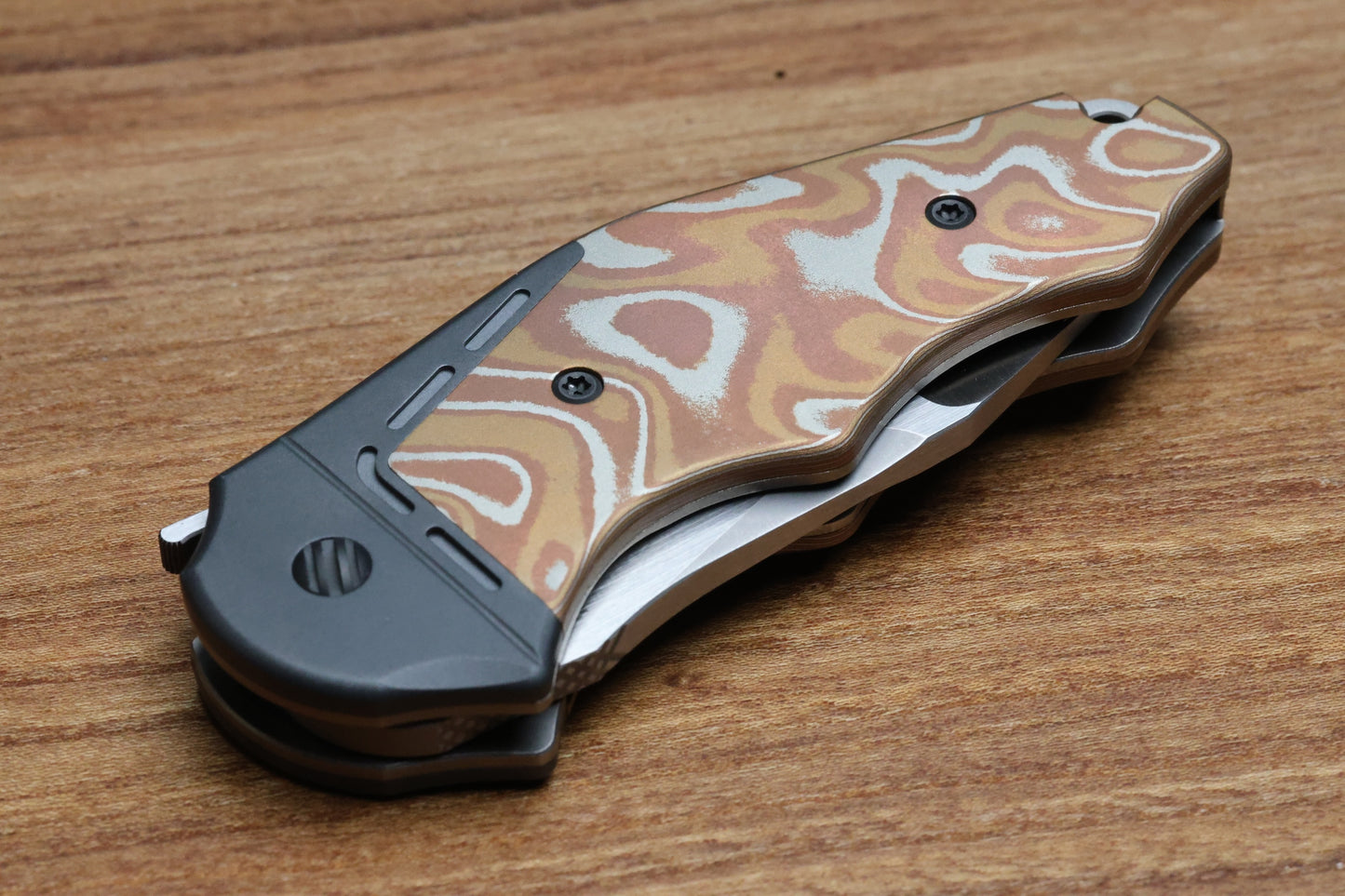 YAN'S GTC CABOT MOKUME COPPER DARK MATTER FAT CARBON S90V BLADE