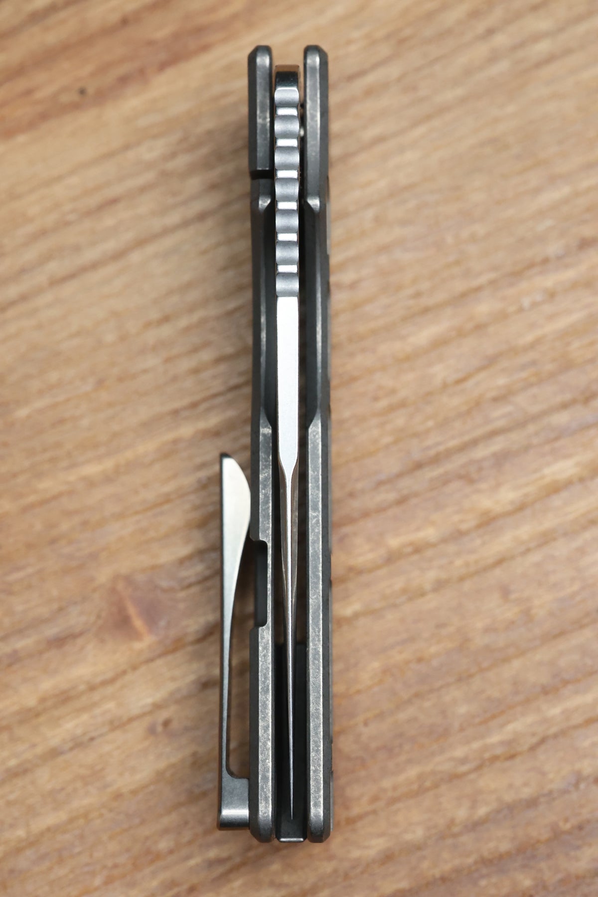 OZ MACHINE COMPANY ROOSEVELT MAG MILLED TITANIUM VANAX BLADE #4516 (PREOWNED)