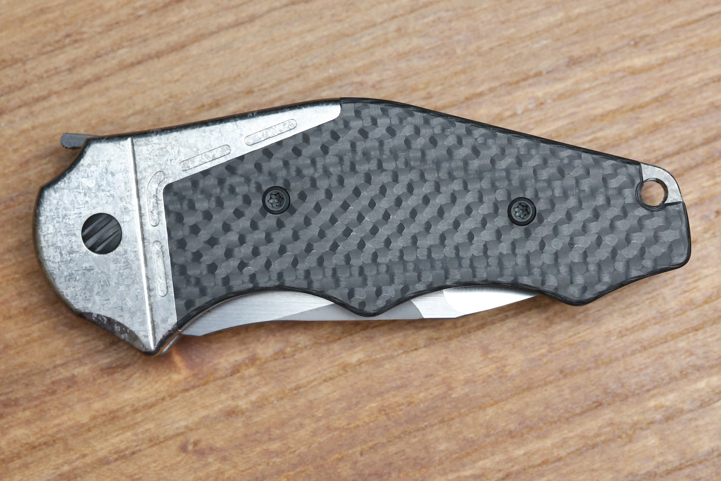 YAN's GTC CABOT CARBON FIBER CRYSTALIZED TITANIUM HANDLE S90V BLADE