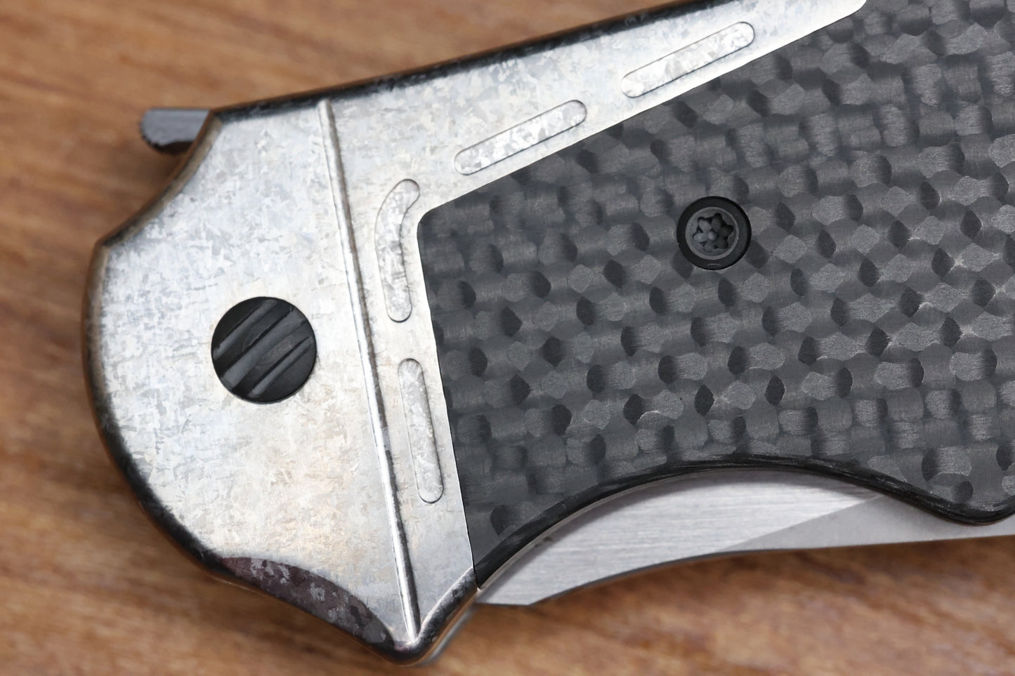 YAN's GTC CABOT CARBON FIBER CRYSTALIZED TITANIUM HANDLE S90V BLADE