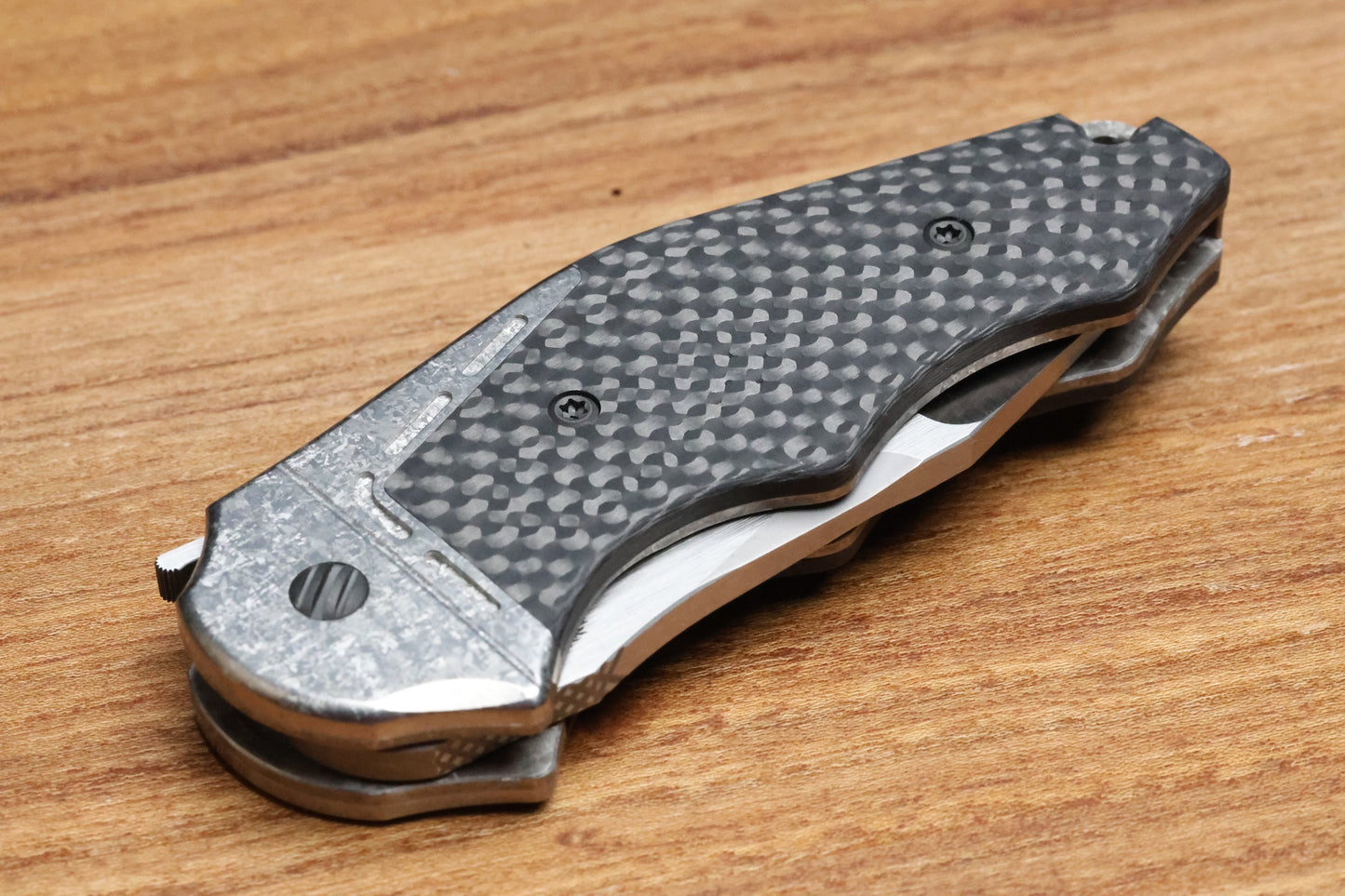 YAN's GTC CABOT CARBON FIBER CRYSTALIZED TITANIUM HANDLE S90V BLADE