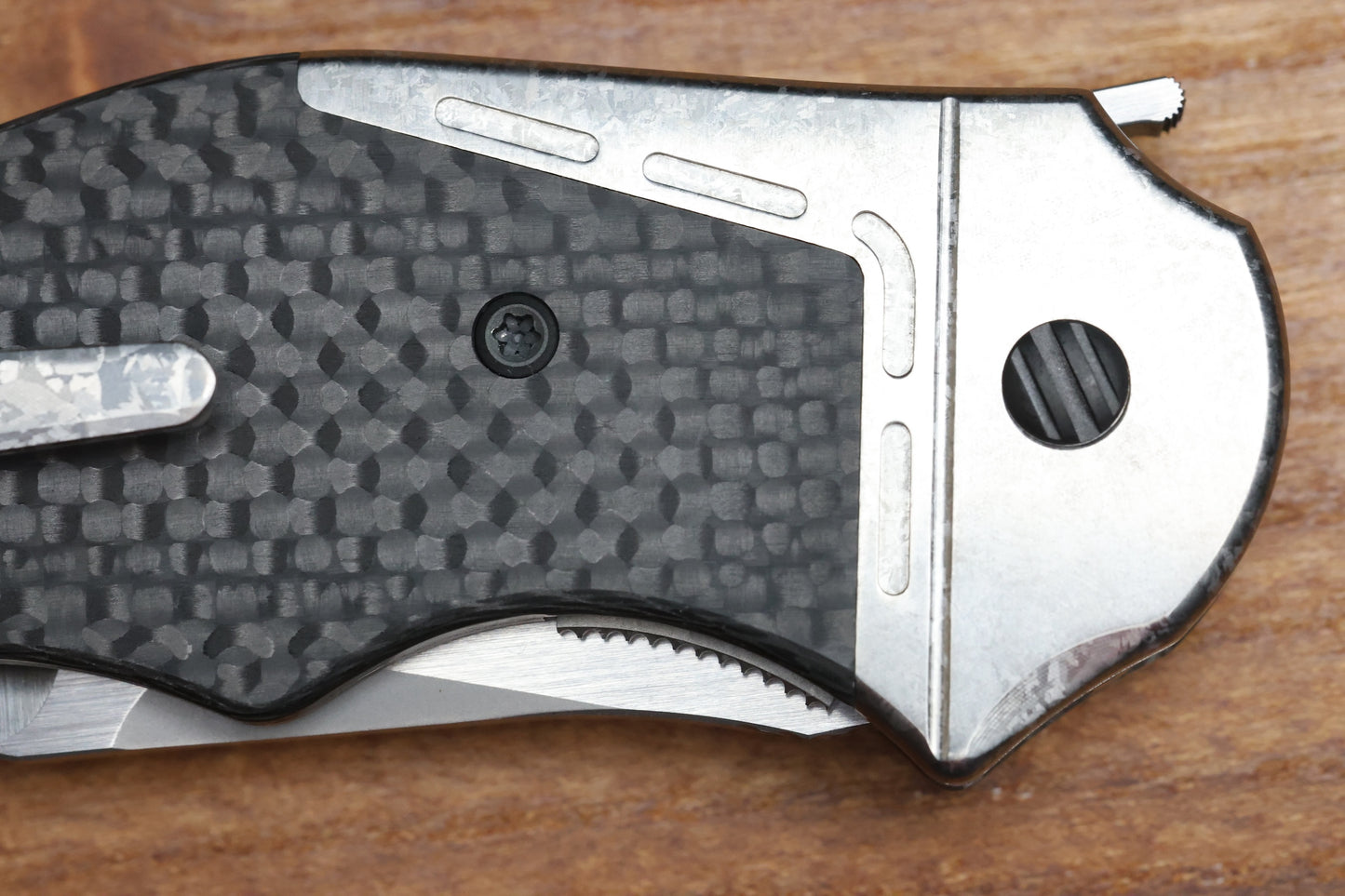 YAN's GTC CABOT CARBON FIBER CRYSTALIZED TITANIUM HANDLE S90V BLADE