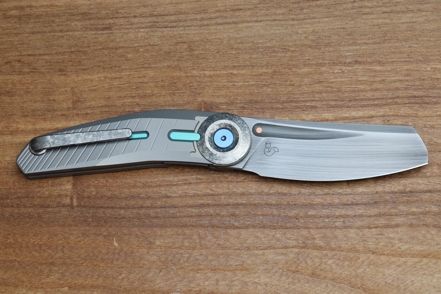REATE KNIVES VULPEX VK-CLU MILLED CYAN BLUE ACCENT HAND RUBBED ACID WASHED ELMAX