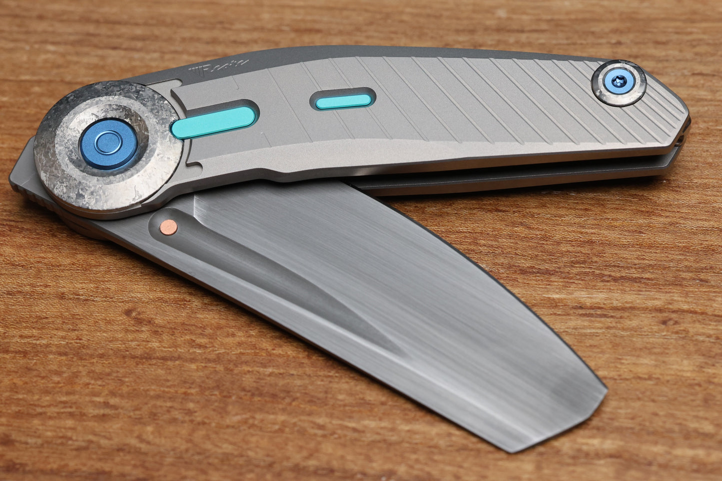 REATE KNIVES VULPEX VK-CLU MILLED CYAN BLUE ACCENT HAND RUBBED ACID WASHED ELMAX