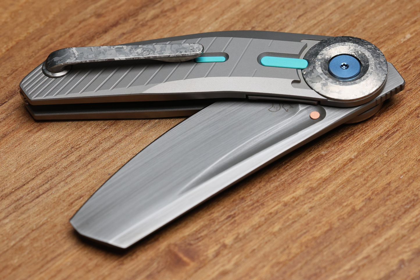 REATE KNIVES VULPEX VK-CLU MILLED CYAN BLUE ACCENT HAND RUBBED ACID WASHED ELMAX