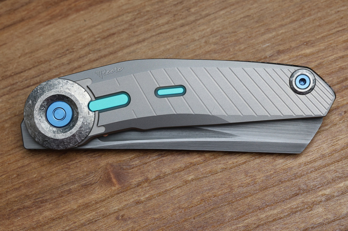 REATE KNIVES VULPEX VK-CLU MILLED CYAN BLUE ACCENT HAND RUBBED ACID WASHED ELMAX