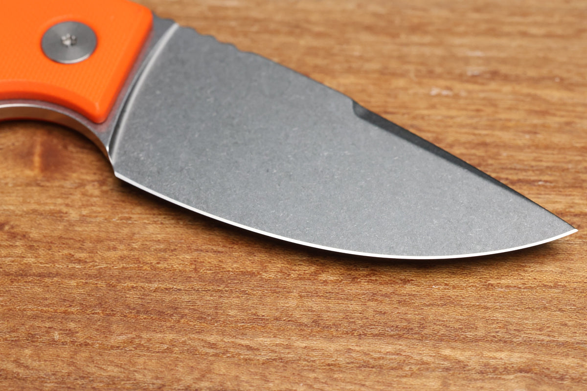 OZ MACHINE COMPANY ROOSEVELT FIXED BLADE ORANGE G10 MAGNACUT #153 (PREOWNED)