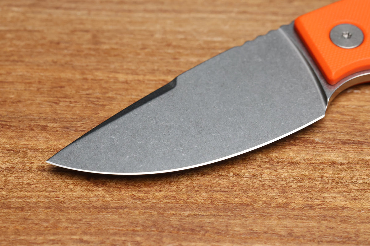 OZ MACHINE COMPANY ROOSEVELT FIXED BLADE ORANGE G10 MAGNACUT #153 (PREOWNED)