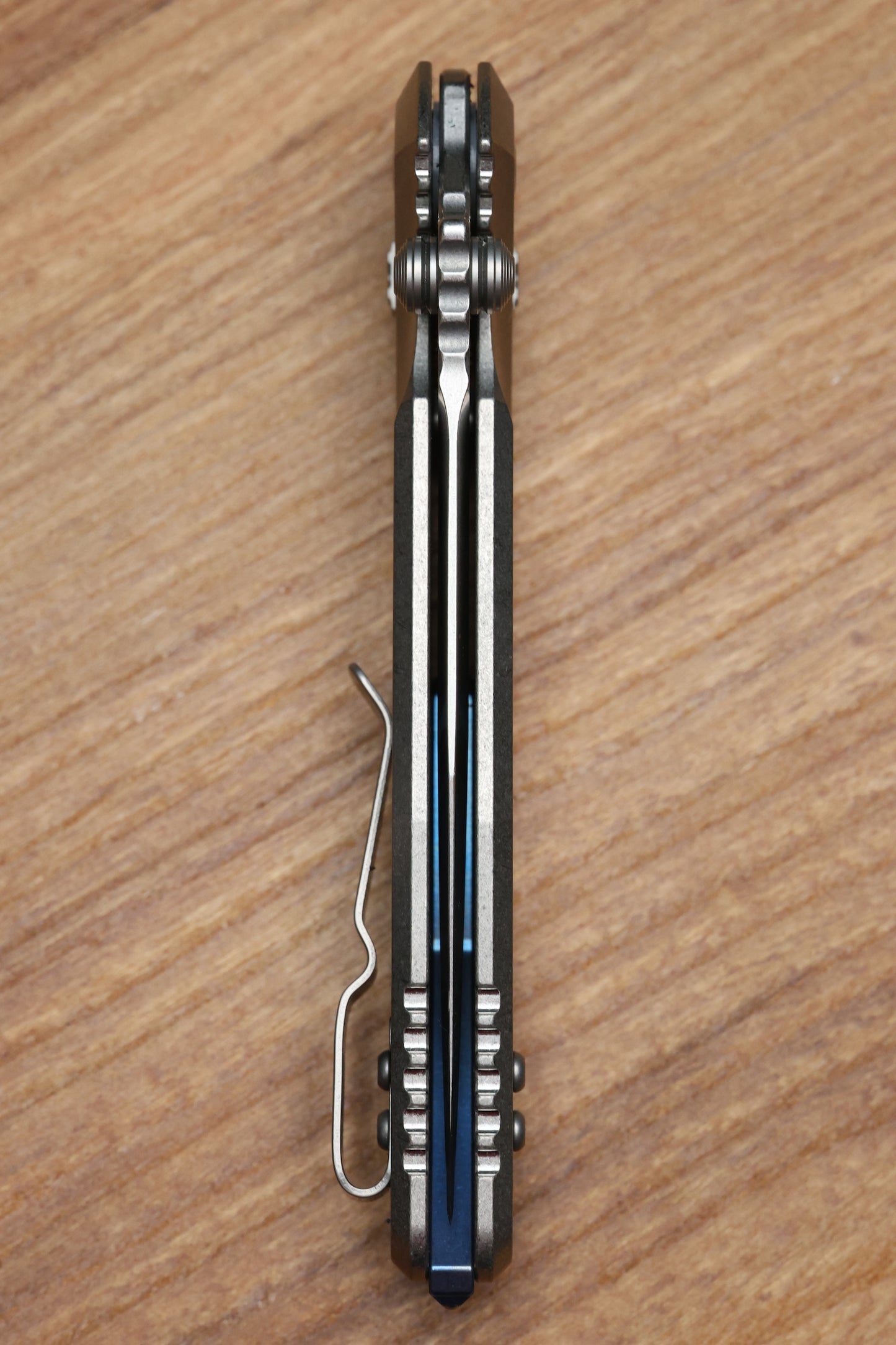 MICROTECH MARFIONE SELECT SOCOM RAM-LOK TITANIUM SLAB SIDE HANDLES W/ BLUE ACCENTS & SPEAR POINT STONEWASH M390MK 160RLS-10SMS3