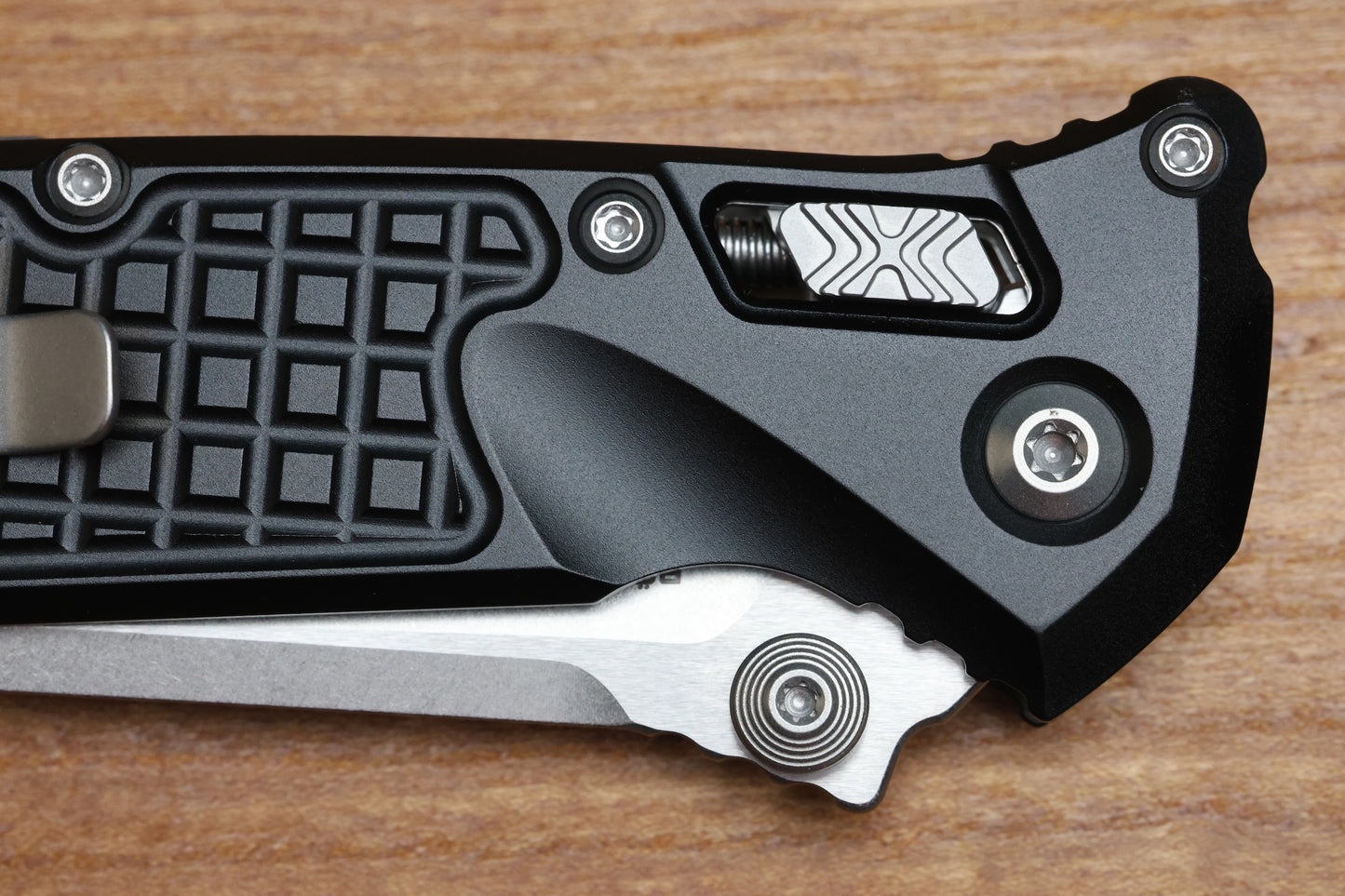 MICROTECH SOCOM RAM-LOK W/ ALUMINUM FRAG HANDLES & S/E STONEWASH M390MK 160RL-10FR