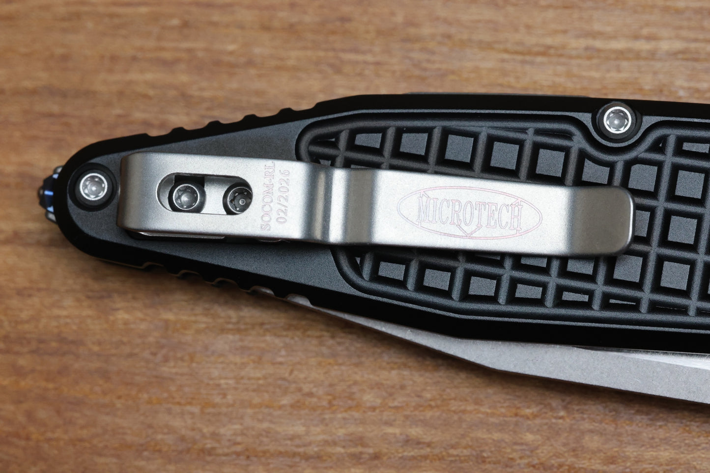 MICROTECH SOCOM RAM-LOK W/ ALUMINUM FRAG HANDLES & S/E STONEWASH M390MK 160RL-10FR