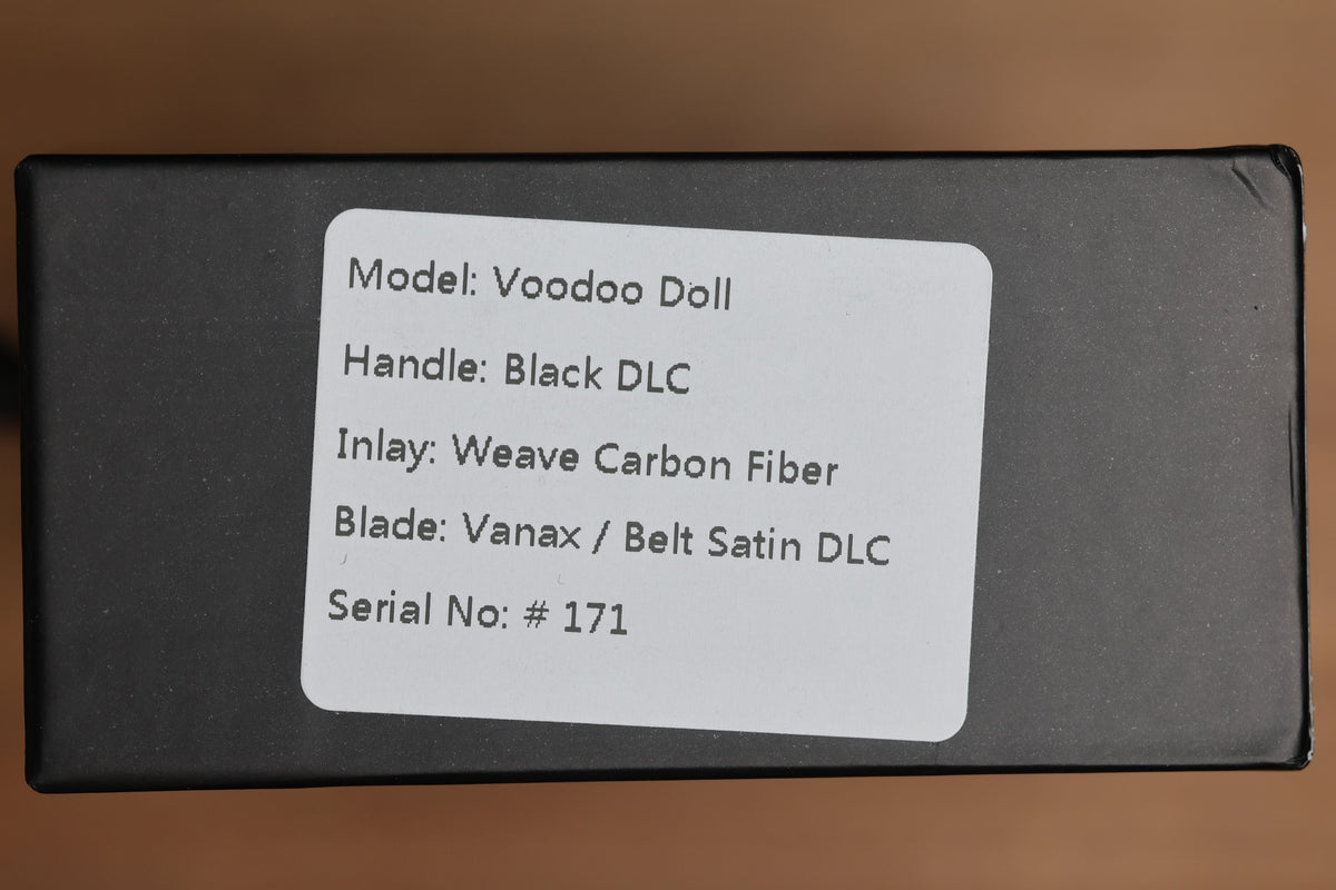 NULL KNIVES VOODOO DOLL BLACK DLC TITANIUM BOLSTER SATIN DLC VANAX BLADE (PREOWNED)