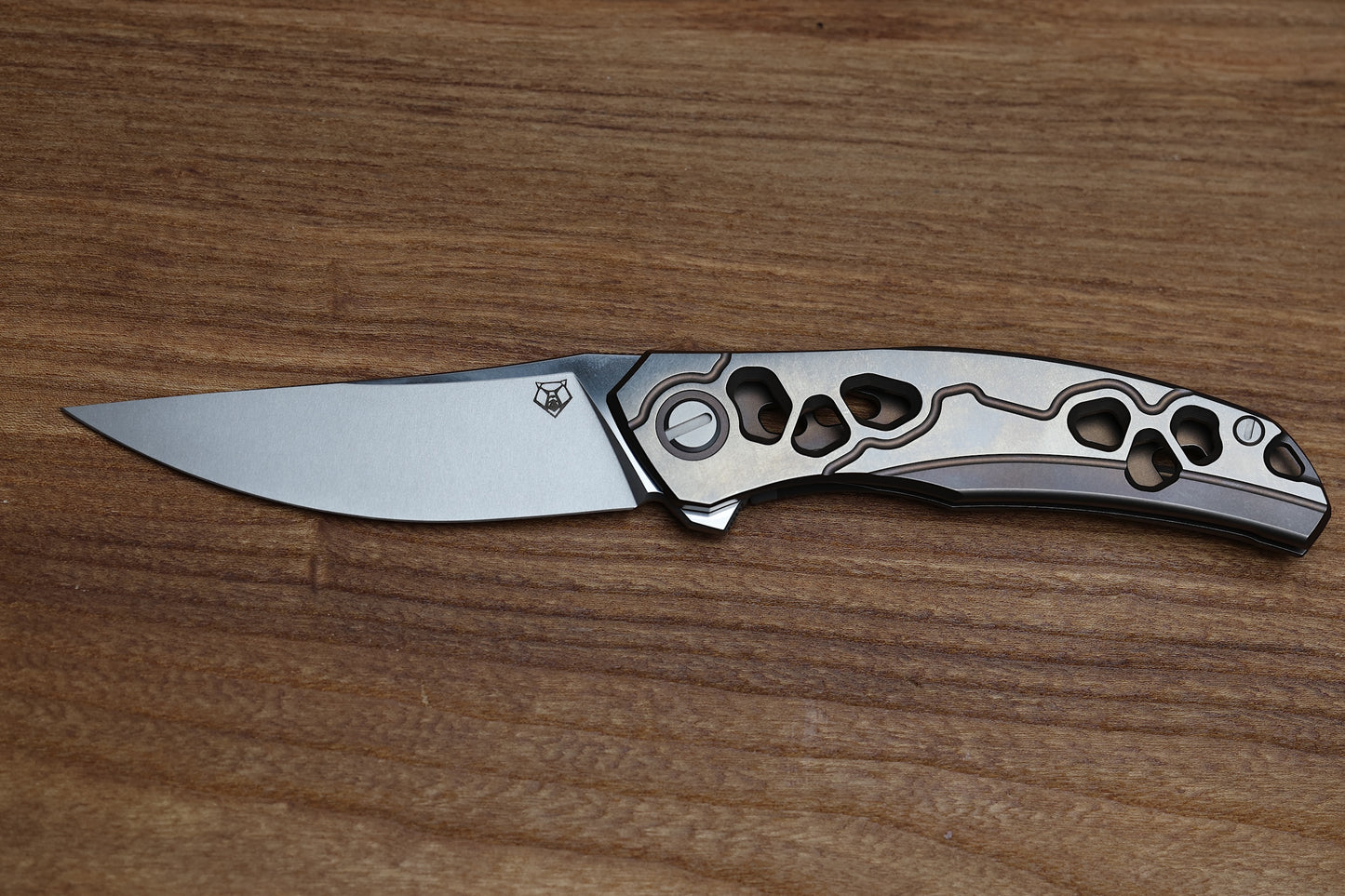 SHIROGOROV KNIVES / ALEXEY KONYGIN QUANTUM “CYBONIC PLAGUE” – CROMAX PM BLADE - SATIN/BRONZE – MRBS